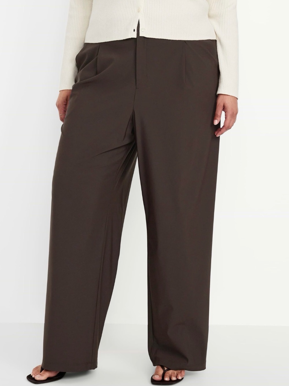 Old Navy Sleektech trouser Wide Leg Women's Pants in Dark Brown